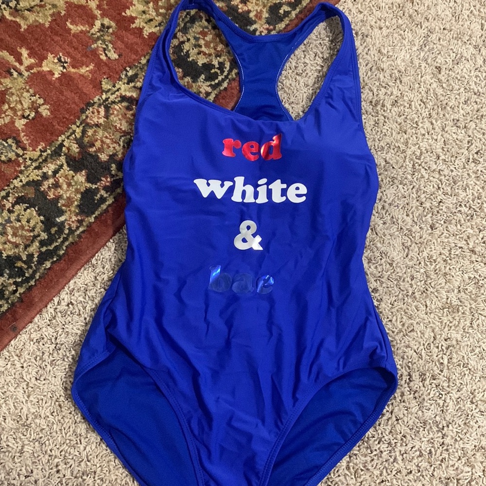 Women's "Red, White & Bae" One Piece Swimsuit